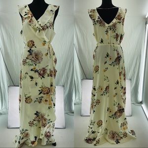 NWT Leith Ruffle Floral Wrap Maxi Dress